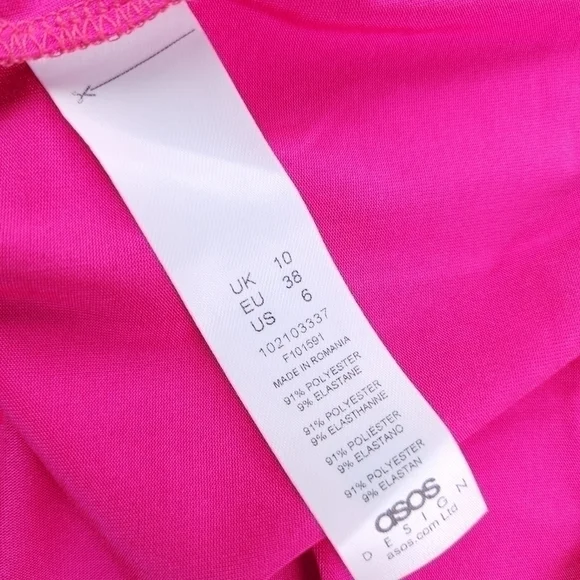 ASOS Pink Cowl Neck Slip Dress Sz 6 - Picture 6 of 11